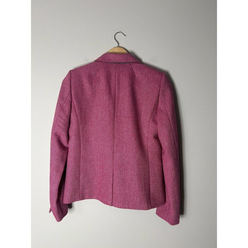 J Crew Blazer Jacket Wool Blend Womens SZ 4 Pink Herringbone with Buttons NWT - Picture 2 of 9
